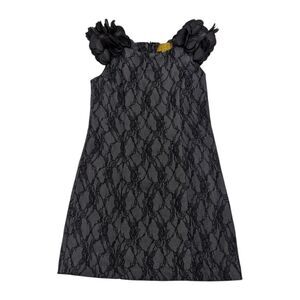 Nicole Miller Kids Black Lace Dress Fancy Rose Petal Sheath Special Girls Size 8